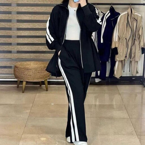 ست مانتو شلوار زنانه اسپرت کتان کش