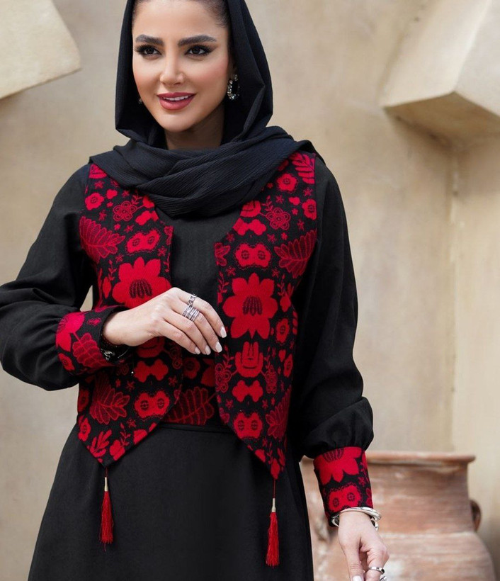 ست پیراهن و جلیقه زنانه یلدایی مازراتی