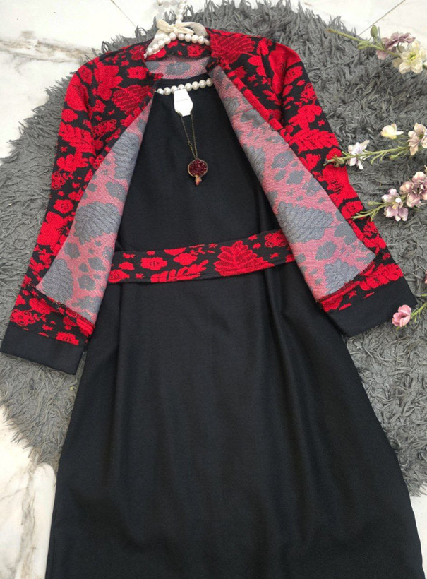 کت و سارافون و گردنبند زنانه یلدایی تافته