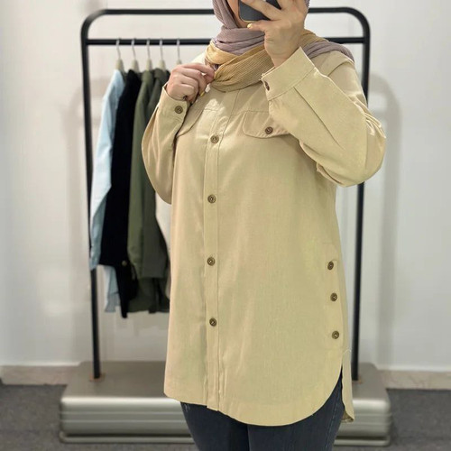 مانتو زنانه اسپرت کتان کش