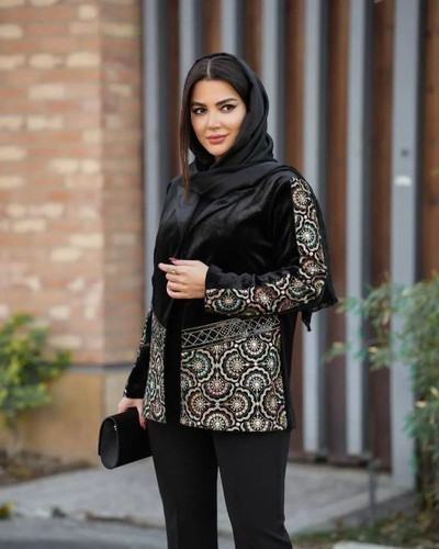 کت زنانه مجلسی مخمل و خرج کار هندی
