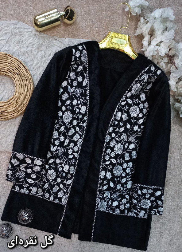 مانتو زنانه مجلسی مخمل خرجکار تافته