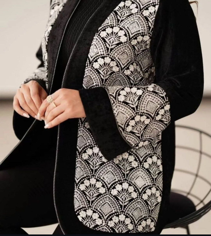مانتو زنانه عیدانه مخمل خرجکار تافته