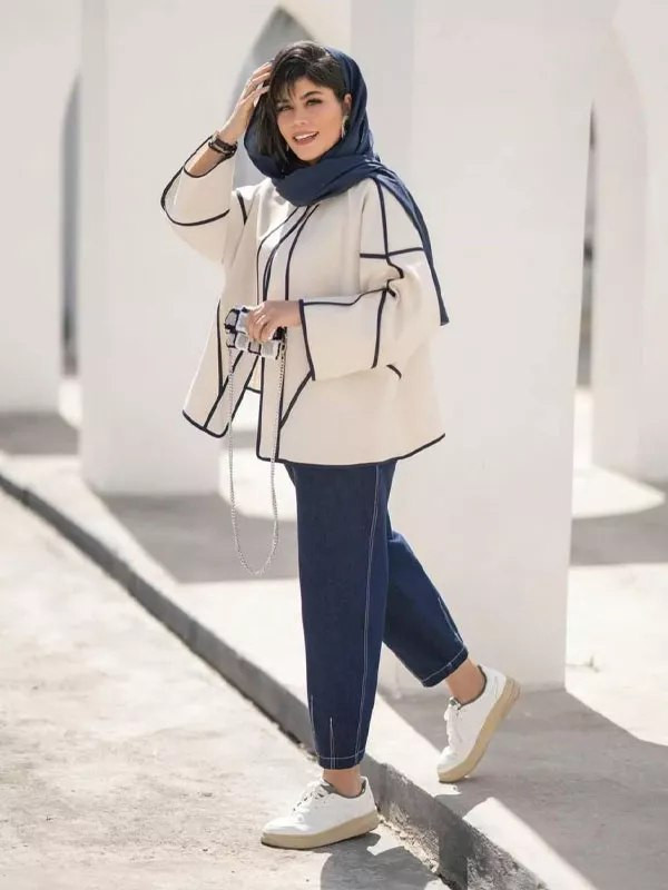 مانتو شلوار زنانه عیدانه لینن و تنسل