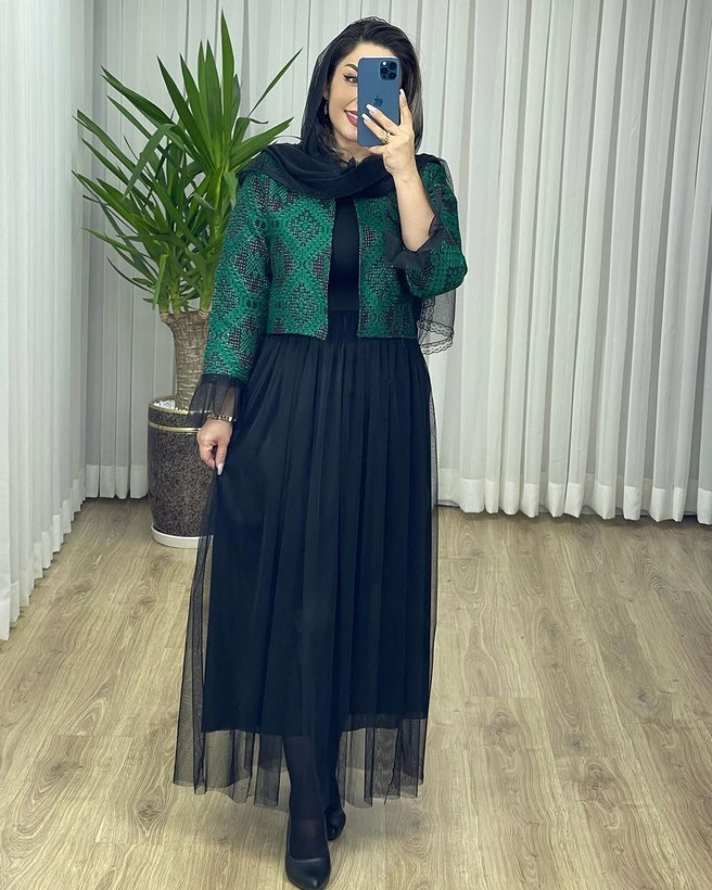کت و دامن زنانه مجلسی تافته و تور