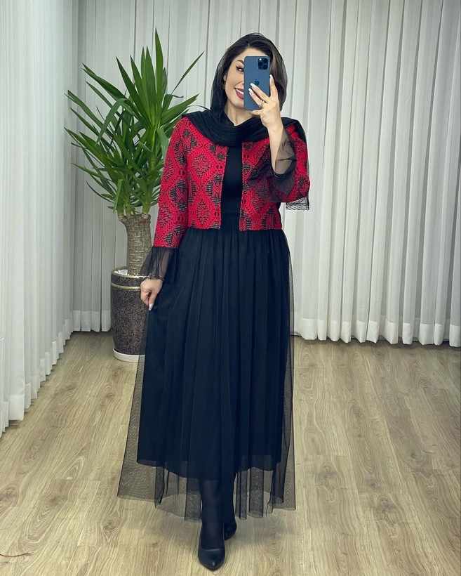 کت و دامن زنانه مجلسی تافته و تور