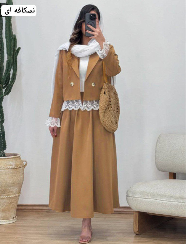 کت دامن زنانه عروسکی مازراتی خرج کار توری