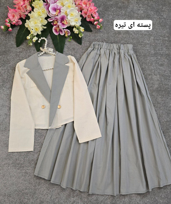 کت دامن زنانه عیدانه لینن نچرال