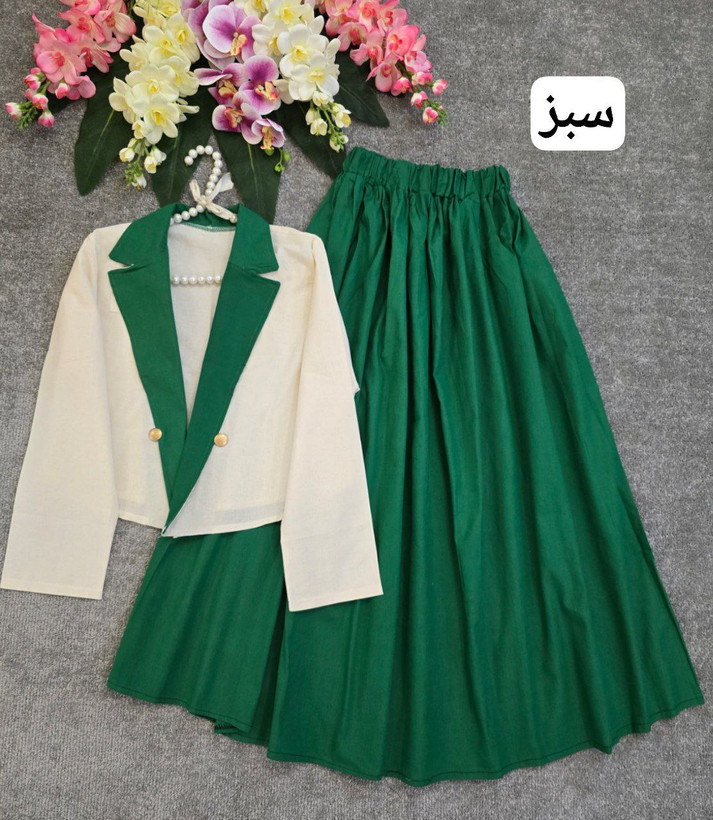 کت دامن زنانه عیدانه لینن نچرال