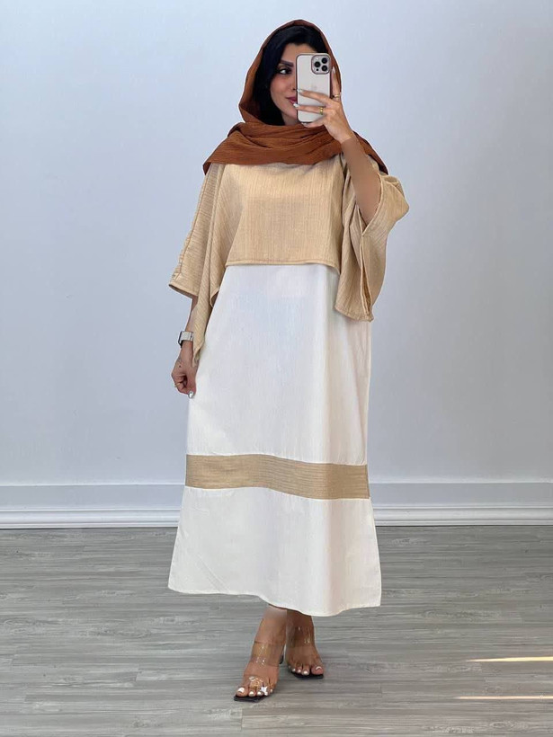 سارافون و شنل زنانه مجلسی لینن و کراش