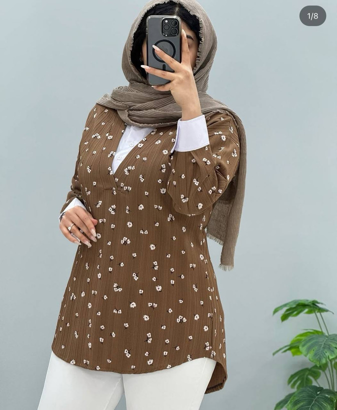 تونیک یقه دار گلگچی زنانه اسپرت آیوا