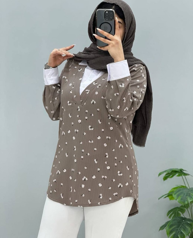 تونیک یقه دار گلگچی زنانه اسپرت آیوا