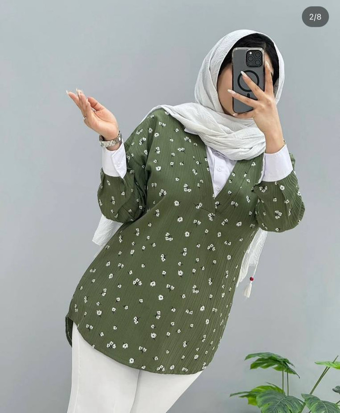 تونیک یقه دار گلگچی زنانه اسپرت آیوا