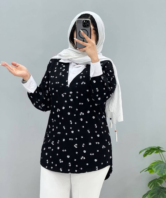 تونیک یقه دار گلگچی زنانه اسپرت آیوا