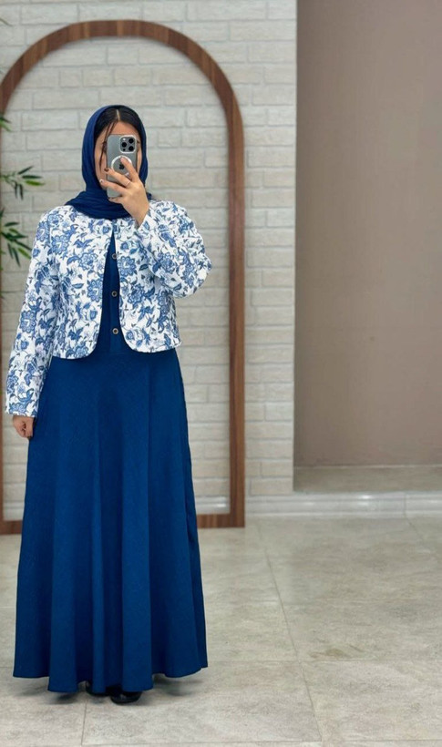 کت سارافون چاپی گلدار زنانه مزونی کوک دوزی و شانتون