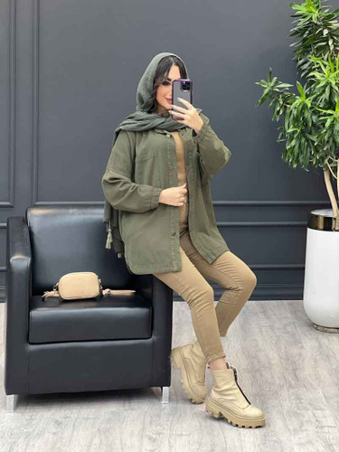 مانتو زنانه اسپرت جین رنگی سنگشور شده