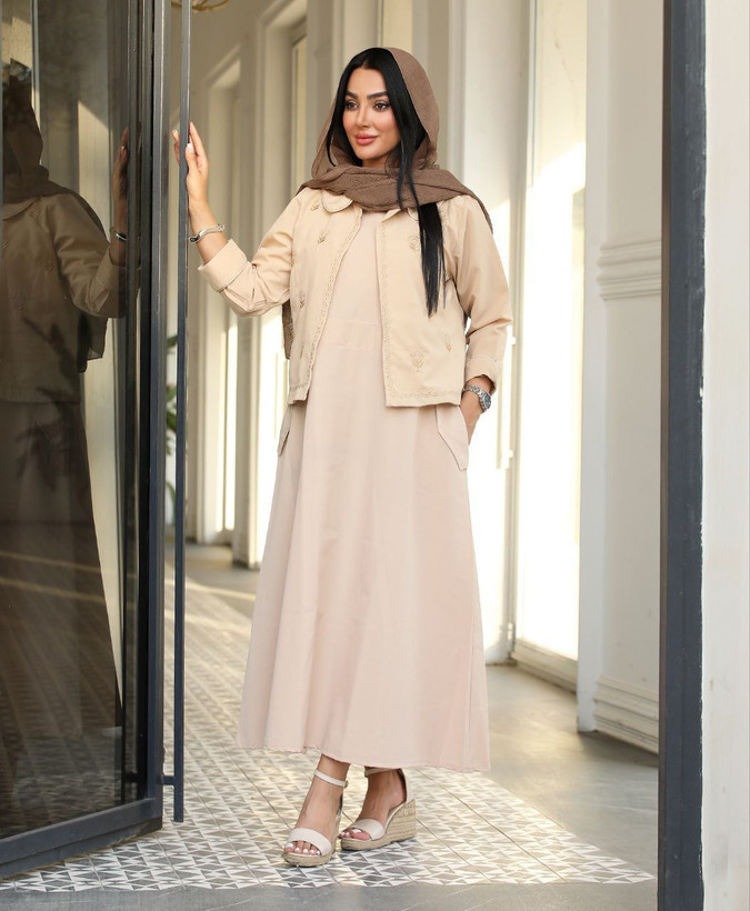 کت سارافون زنانه مجلسی لینن هندی
