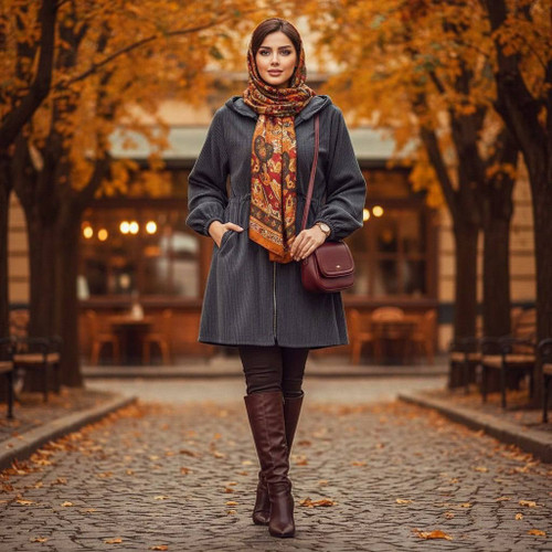 مانتو زنانه اسپرت مخمل کبریتی