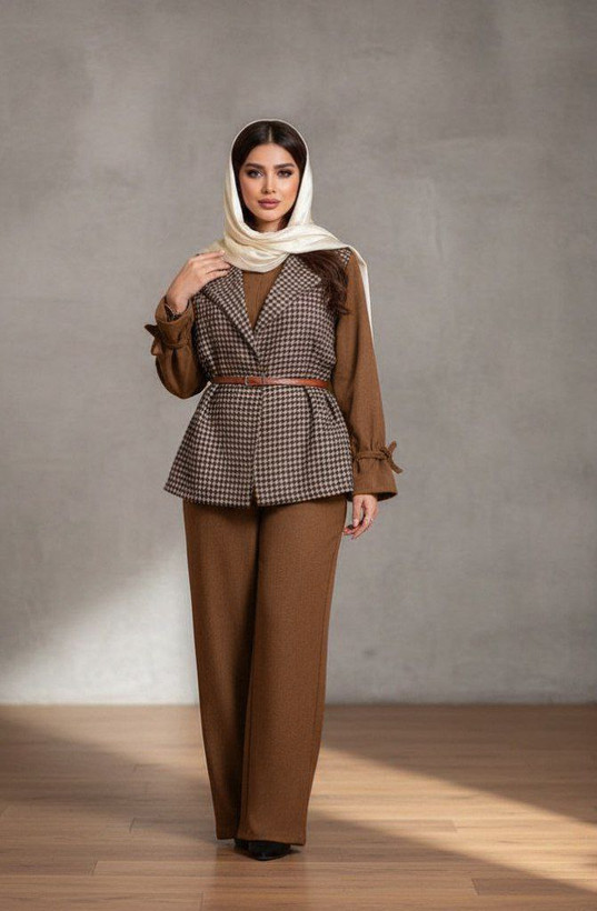 ست مانتو و شلوار زنانه مجلسی پیچازی و مازراتی