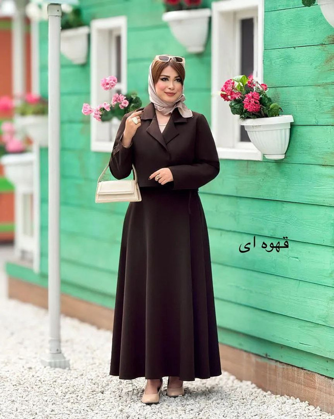 کت دامن زنانه مزونی مازراتی کرپ باربی