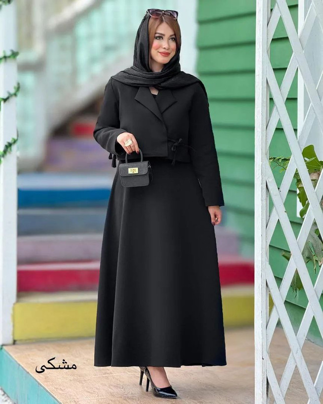 کت دامن زنانه مزونی مازراتی کرپ باربی