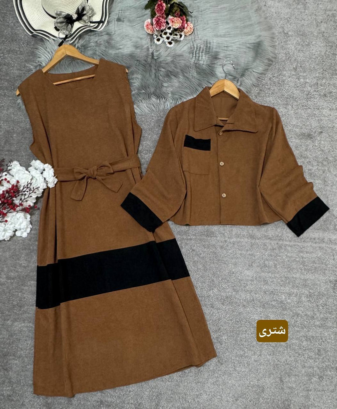 کت و سارافون زنانه مجلسی مخمل کبریتی