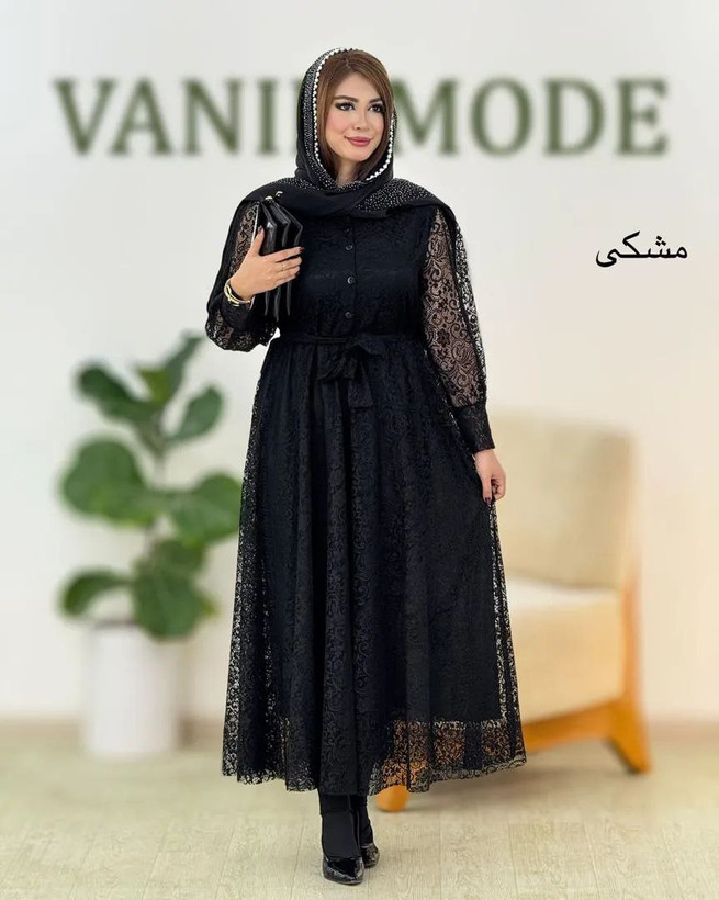 پیراهن زنانه مجلسی گیپور آستردار