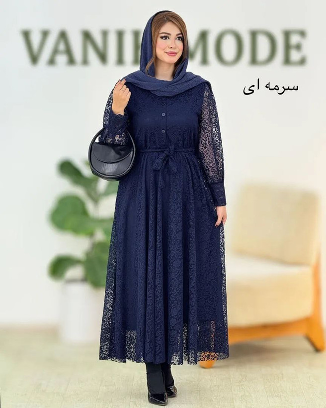 پیراهن زنانه مجلسی گیپور آستردار