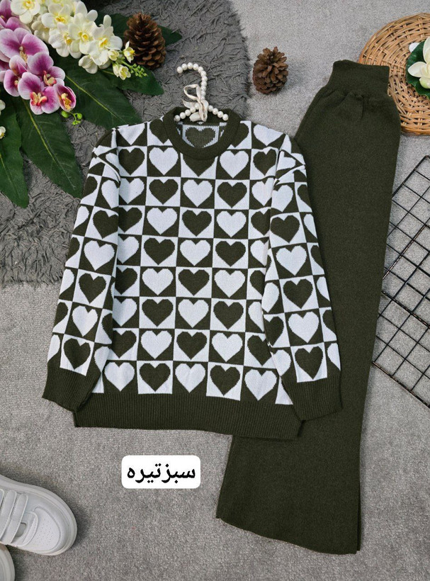 ست بلوز و شلوار زنانه اسپرت بافت