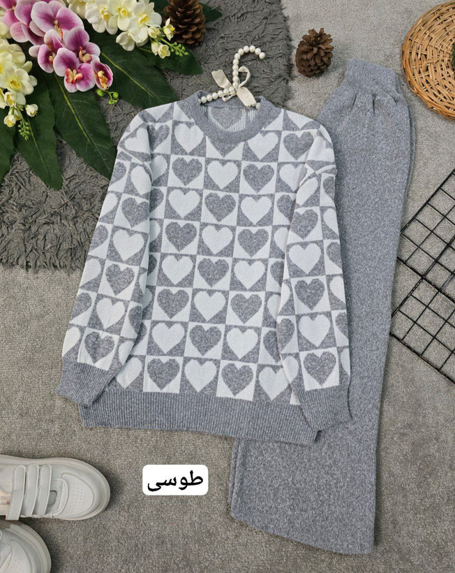 ست بلوز و شلوار زنانه اسپرت بافت