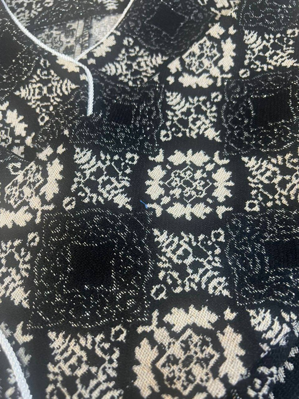 ست دو تیکه کت و سارافون زنانه پاییزه مجلسی گلیمی و مخمل کره ای