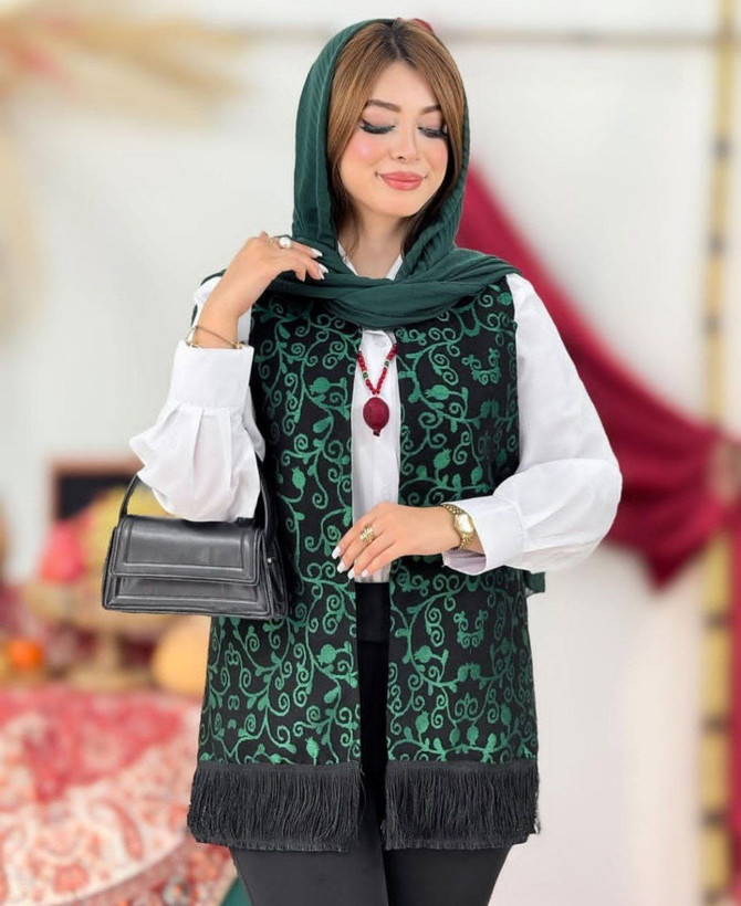 جلیقه زنانه یلدایی تافته و پرشین