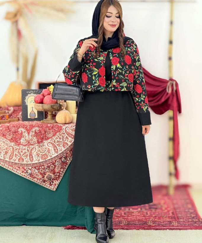سه تیکه کت و سارافون و کمربند زنانه یلدایی پرشین و مازراتی