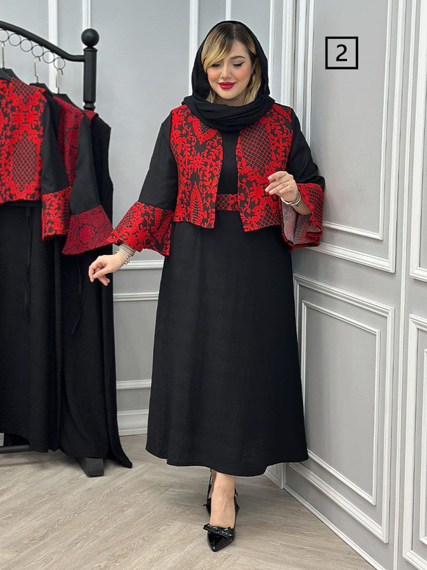 سه تیکه کت و سارافون و کمربند زنانه یلدایی تافته و ژاکارد