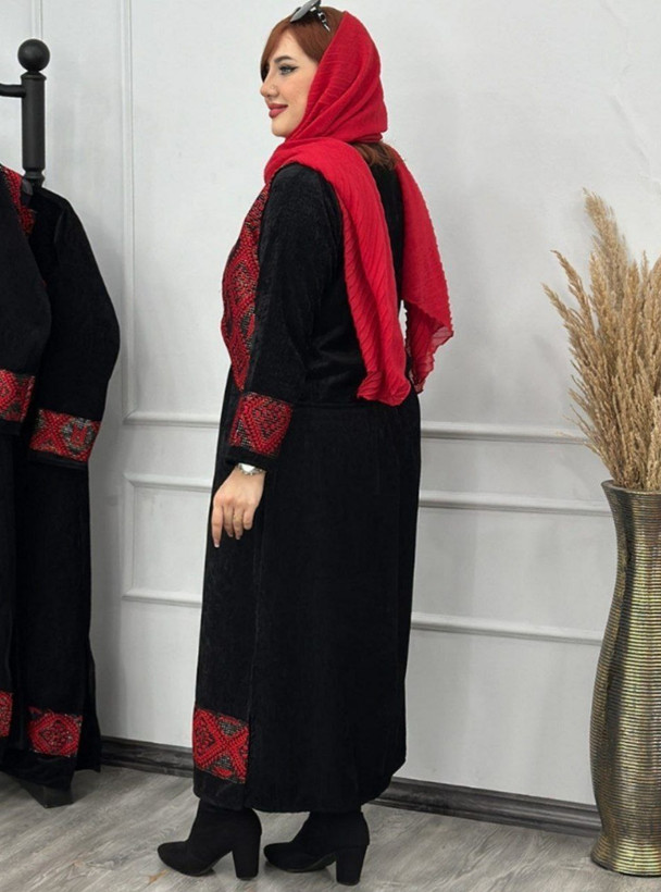 ست ژیله و پیراهن زنانه یلدایی تافته سوزندوزی شاین دار و پرشین