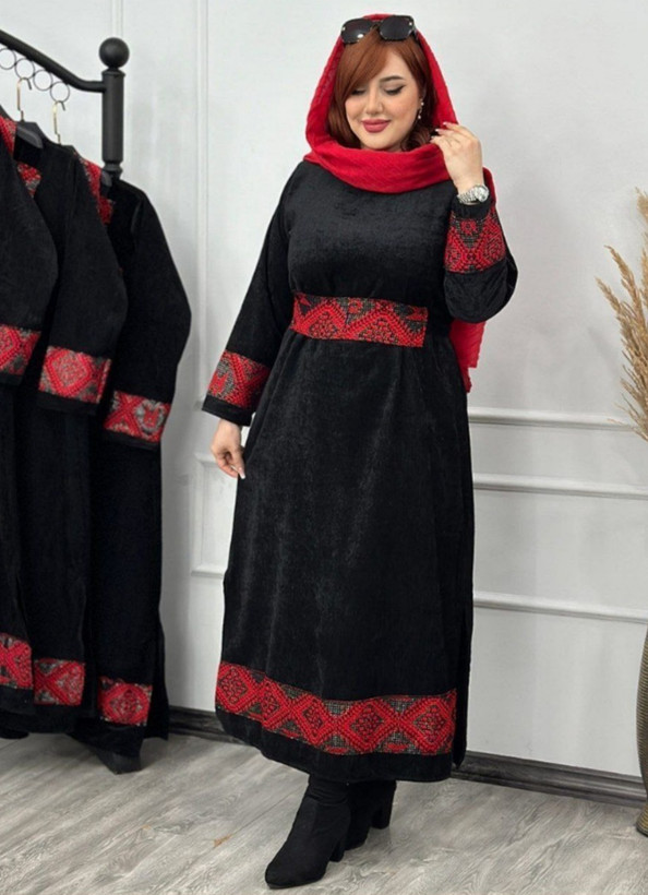 ست ژیله و پیراهن زنانه یلدایی تافته سوزندوزی شاین دار و پرشین