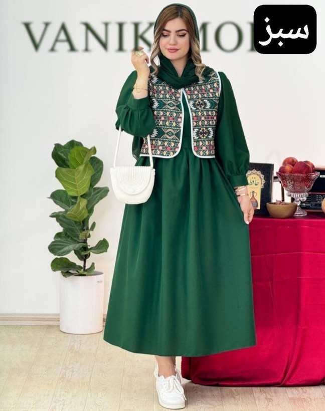 ژیله و سارافون زنانه یلدایی مازراتی و کرپ اندونزی