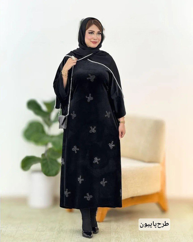 مانتو عبایی زنانه مجلسی مخمل