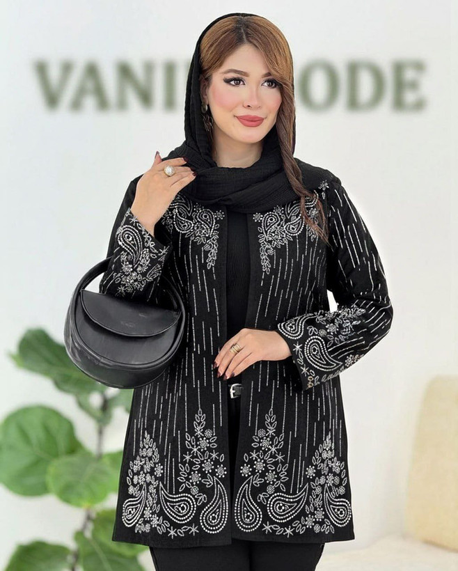 کت زنانه مجلسی مخمل تمام نگین کاری
