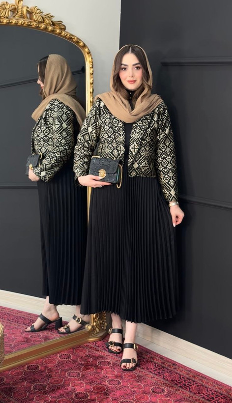 کت و سارافون زنانه مجلسی ژاکارد و مازراتی