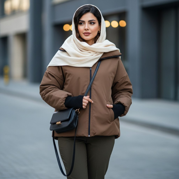 کاپشن فینگردار زنانه اسپرت تی سی و پشم شیشه