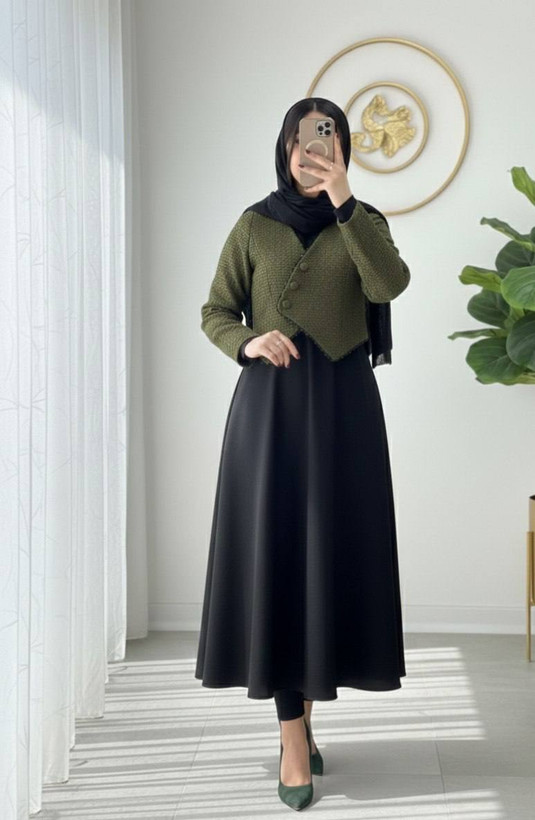 کت و سارافون زنانه مجلسی شانتون و ریما با مهره دوزی