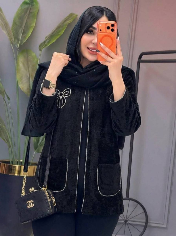 مانتو زنانه عیدانه مخمل
