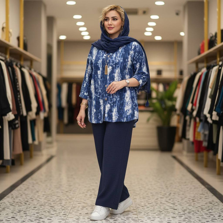 ست مانتو و شلوار زنانه اسپرت کراش و شانتون