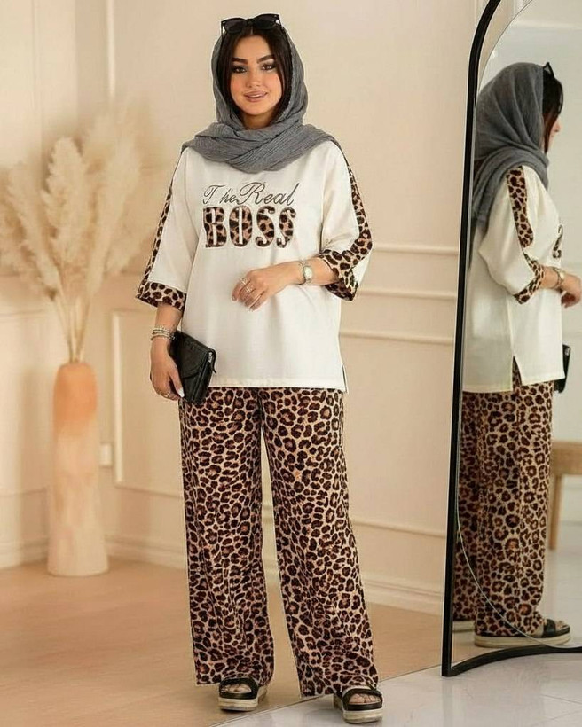 ست شومیز و شلوار زنانه عیدانه لینن و کتان کجراه