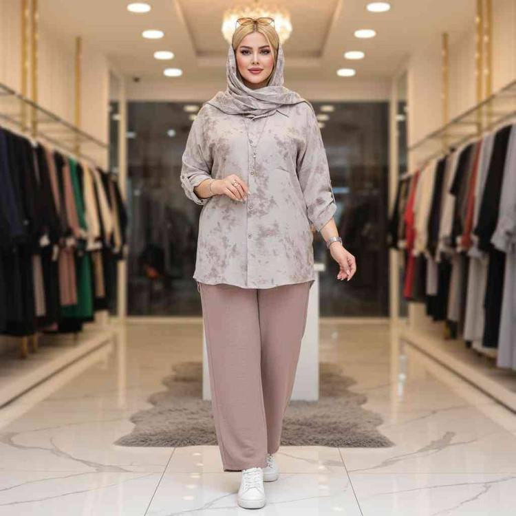 ست مانتو شلوار گازوئیلی زنانه اسپرت شانتون