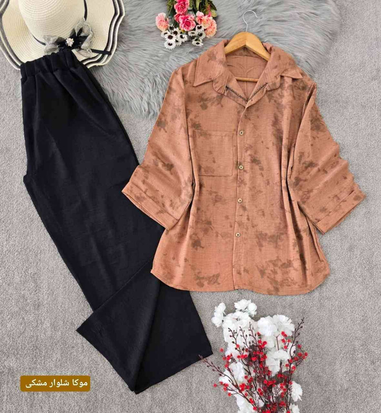 ست مانتو شلوار گازوئیلی زنانه اسپرت شانتون