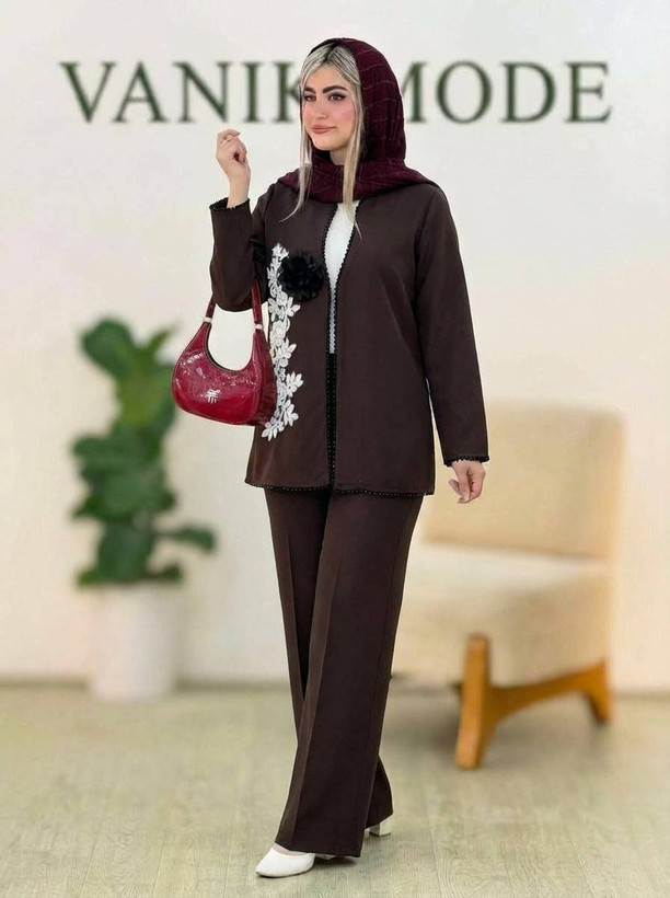 کت و شلوار زنانه مزونی مازراتی و گلدوزی