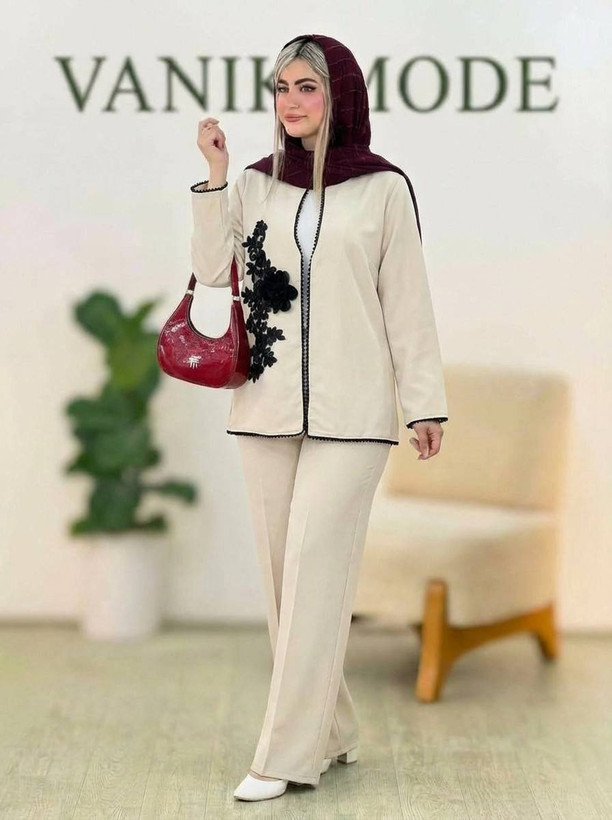 کت و شلوار زنانه مزونی مازراتی و گلدوزی