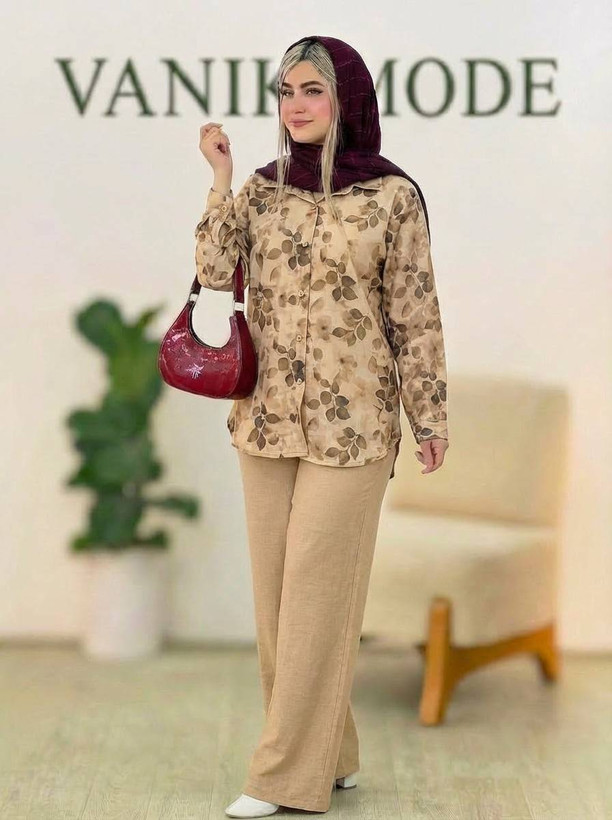 ست مانتو و شلوار زنانه مجلسی شانتون